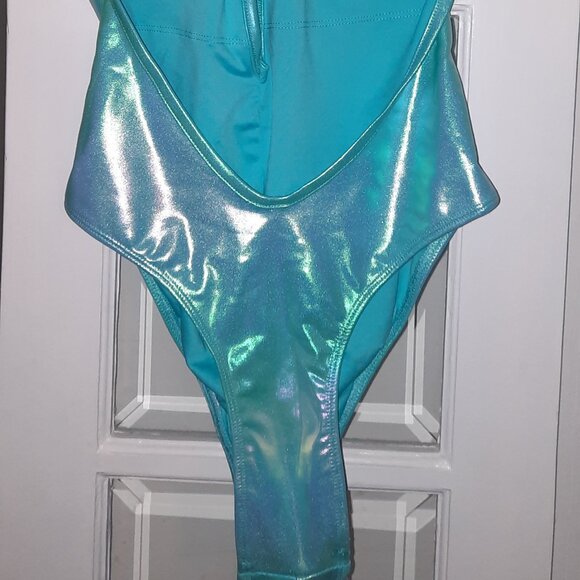 Bozzolo Summer Fever Shimmer Ruched 1 Piece Swimsuit - Blue - Picture 7 of 11